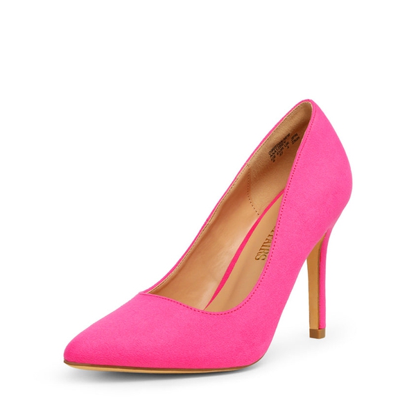 Pointed Toe Suede High Heel Pumps - FUCHSIA SUEDE -  0